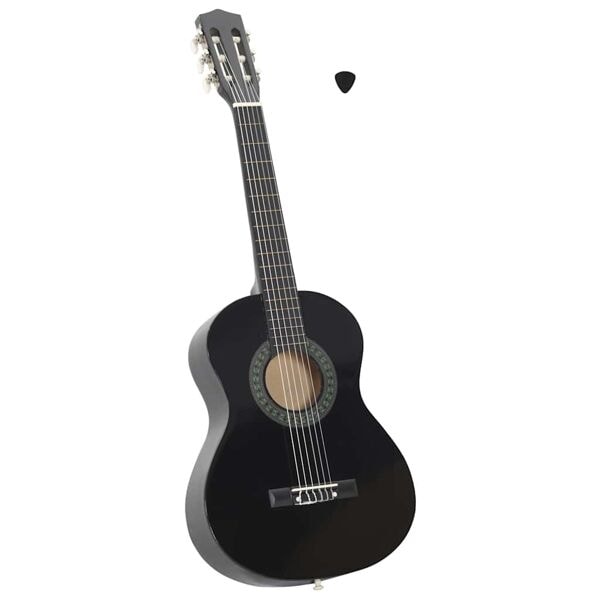 vidaXL Gitarr för nybörjare och barn klassisk svart 1/2 34" Svart