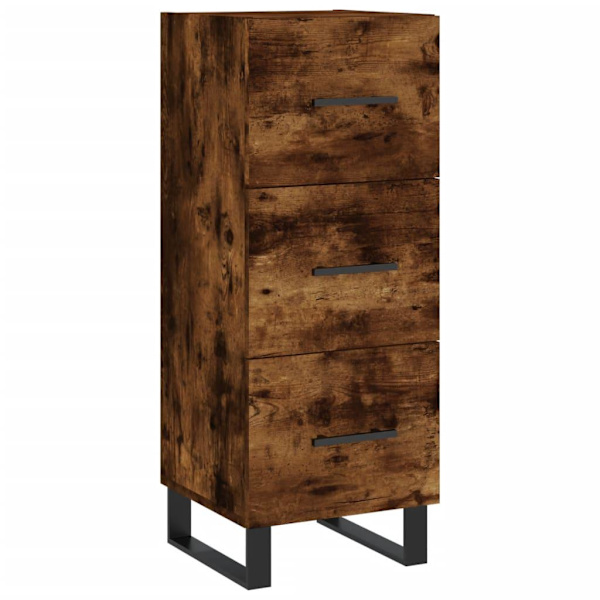 vidaXL Högskåp rökfärgad ek 34,5x34x180 cm konstruerat trä Brun