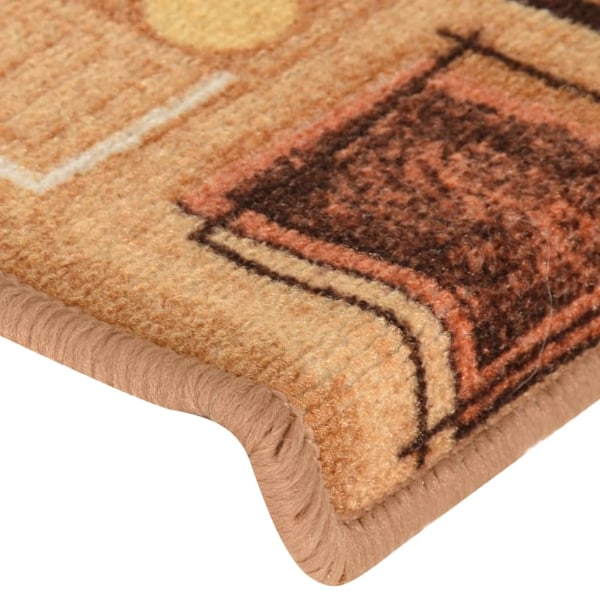 vidaXL Trappstegsmattor självhäftande 10 st 65x21x4 cm beige Beige