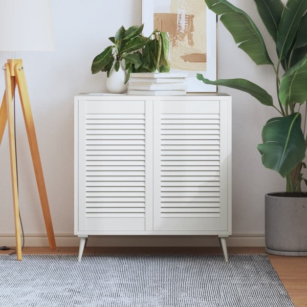 vidaXL Skåpluckor lamelldesign 2 st vit 69x39,4 cm massiv furu Vit