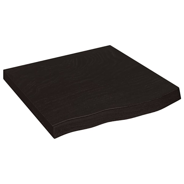 vidaXL Bordsskiva mörkbrun 60x60x(2-6) cm behandlad massiv ek Brun