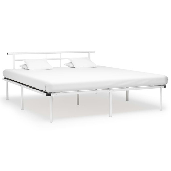 vidaXL Sängram vit metall 180x200 cm Vit