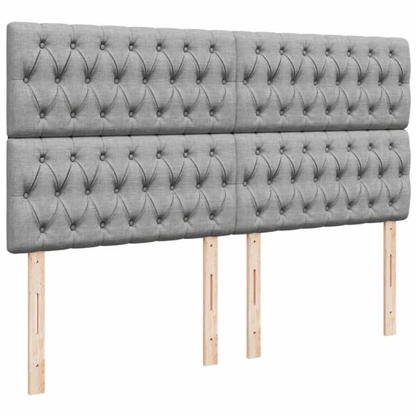vidaXL Ramsäng med madrass ljusgrå 200x200 cm tyg Grå
