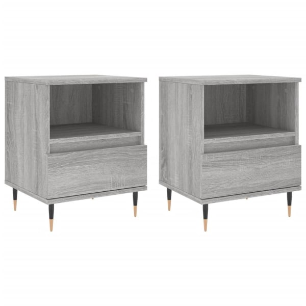 vidaXL Sängbord 2 st grå sonoma 40x35x50 cm konstruerat trä Grå