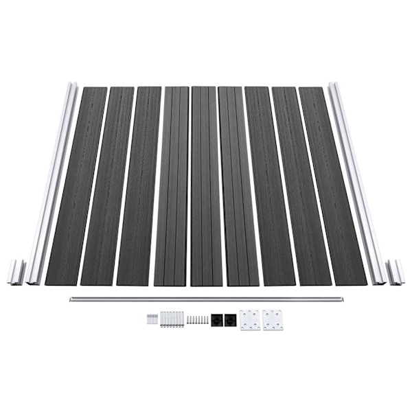 vidaXL Staketpaneler WPC 1657x(105-186) cm svart Svart
