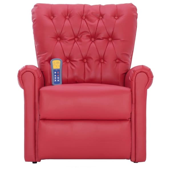 vidaXL Massagefåtölj röd konstläder Röd