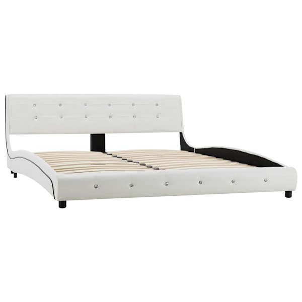 vidaXL Sängram utan madrass vit konstläder 160x200 cm Vit