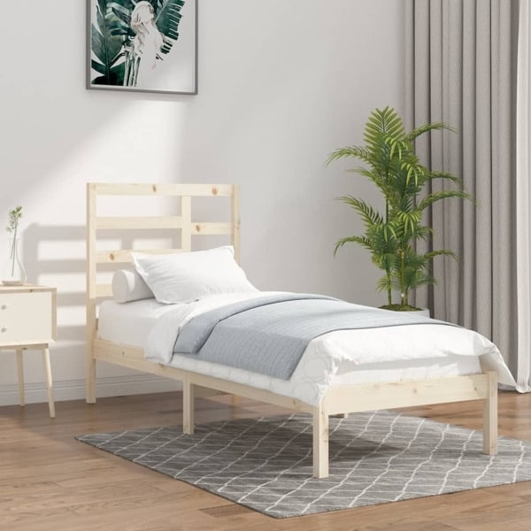 vidaXL Sängram massivt trä 100x200 cm Brun