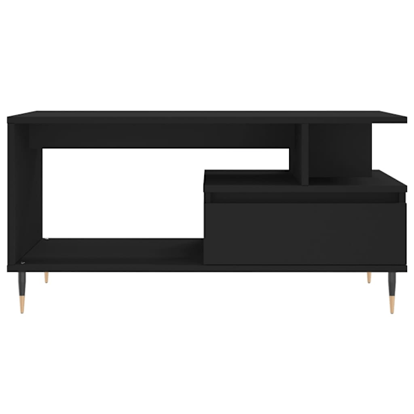 vidaXL Soffbord svart 90x49x45 cm konstruerat trä Svart