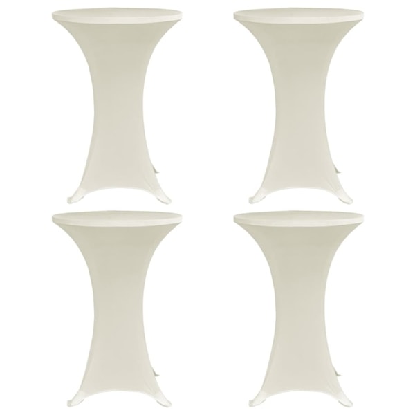 vidaXL Överdrag till ståbord Ø80 cm gräddvit stretch 4 st Creme