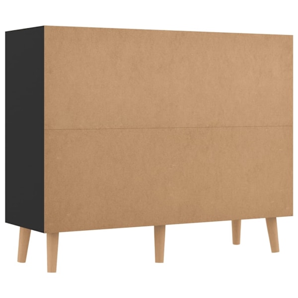 vidaXL Skänk svart högglans 90x30x72 cm konstruerat trä Svart