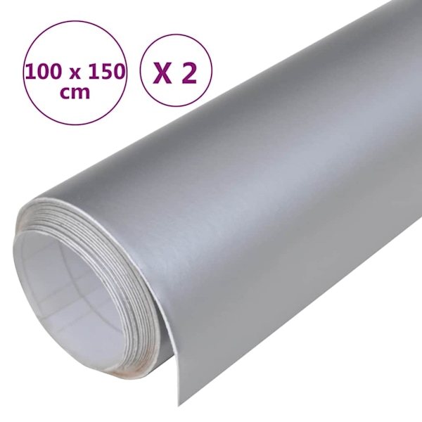 vidaXL Bilfoliering 2 st matt silver 100x150 cm matt silver