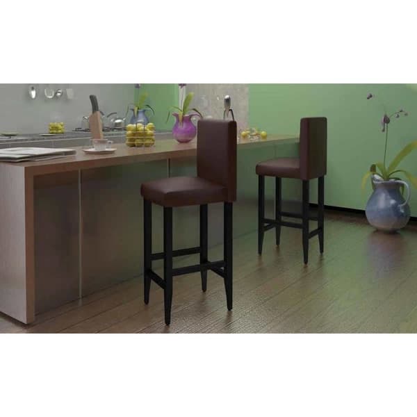 vidaXL Barstol Luxemburg mörkbrun 4-pack Brun