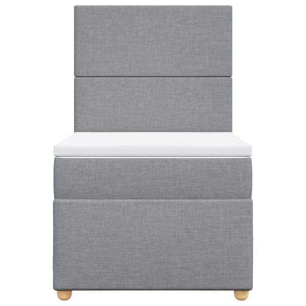 vidaXL Ramsäng med madrass ljusgrå 80x200 cm tyg Grå