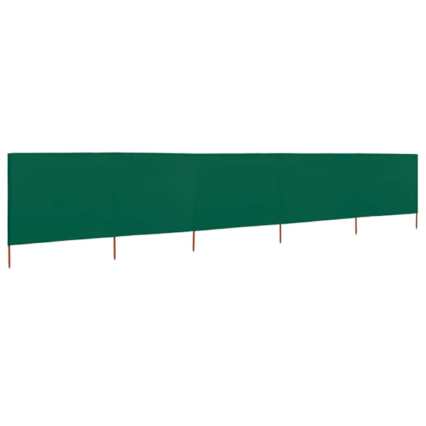vidaXL Vindskydd 5 paneler tyg 600x80 cm grön Grön