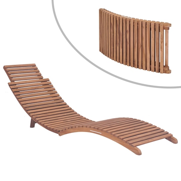 vidaXL Hopfällbara solsängar 2 st massiv teak Brun
