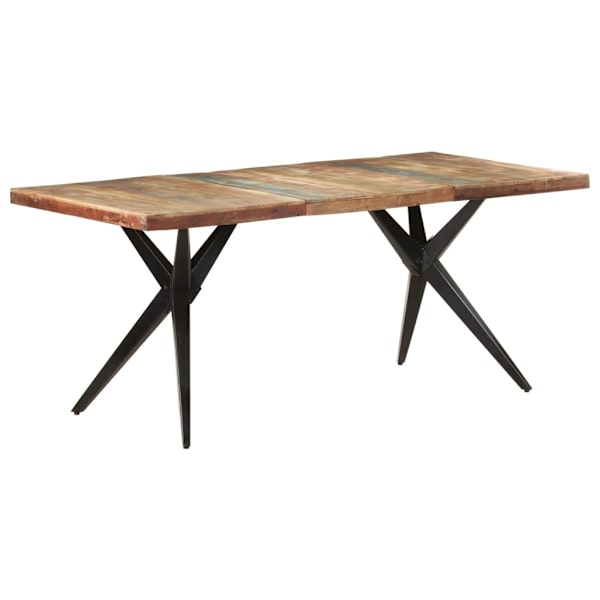 vidaXL Matbord 180x90x76 cm massivt återvunnet trä Svart