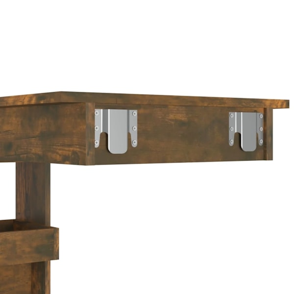 vidaXL Barbord väggmonterat rökfärgad 102x45x103,5 cm konstruerat trä Brun