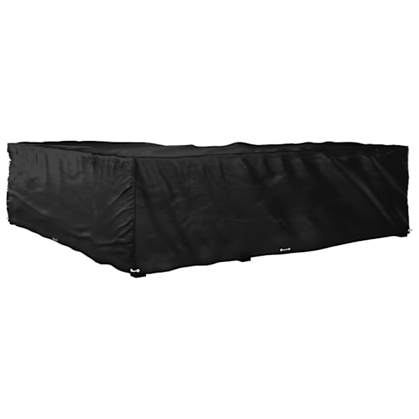 vidaXL Överdrag för utemöbler 16 ölj. 250x250x70cm L-format Svart