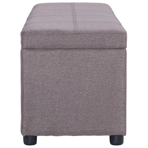 vidaXL Bänk med förvaringsutrymme 116 cm taupe polyester Taupe