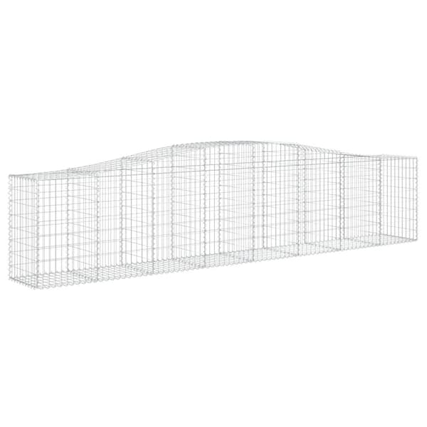 vidaXL Gabioner bågformade 3 st 400x50x80/100 cm galvaniserat järn Silver