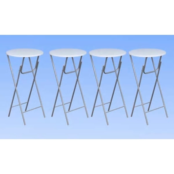 vidaXL Ståbord i 4-pack fällbart gräddvit Vit