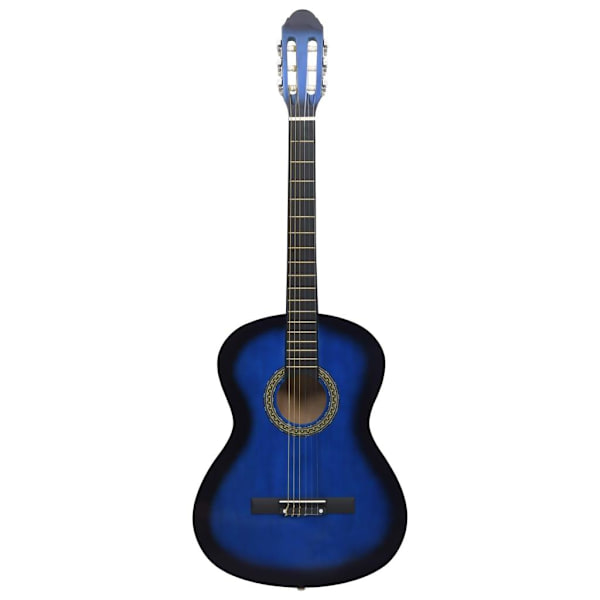 vidaXL Gitarr för nybörjare med fodral klassisk blå 4/4 39"
