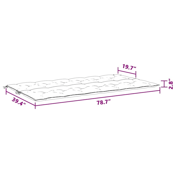 vidaXL Bänkdyna för trädgården antracit 200x(50+50)x7 cm oxfordtyg Antracit