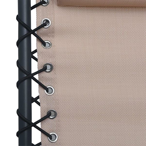 vidaXL Hopfällbara solstolar 2 st taupe textilen Taupe