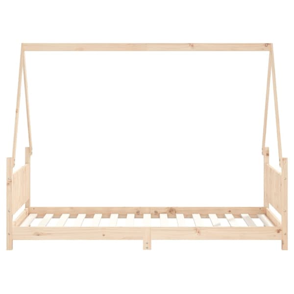 vidaXL Sängram för barn 90x190 cm massiv furu Brun