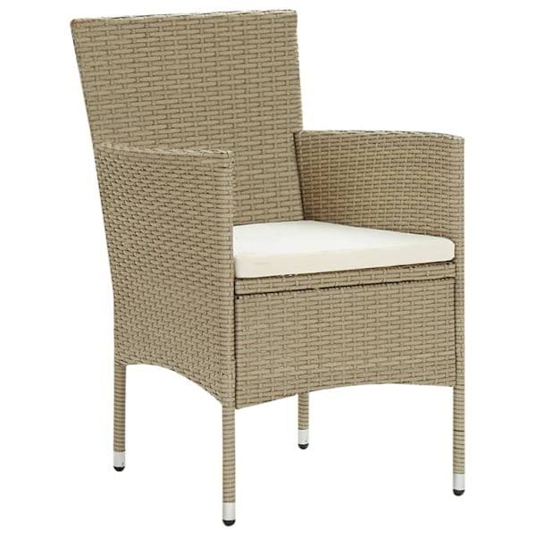 vidaXL Matstol trädgård 2 st konstrotting beige Beige