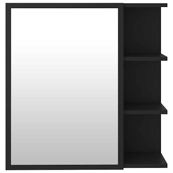 vidaXL Spegelskåp för badrum svart 62,5x20,5x64 cm konstruerat trä Svart