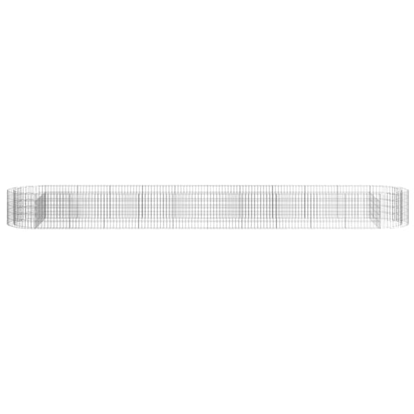 vidaXL Planteringsgabion galvaniserat järn 600x100x50 cm Silver