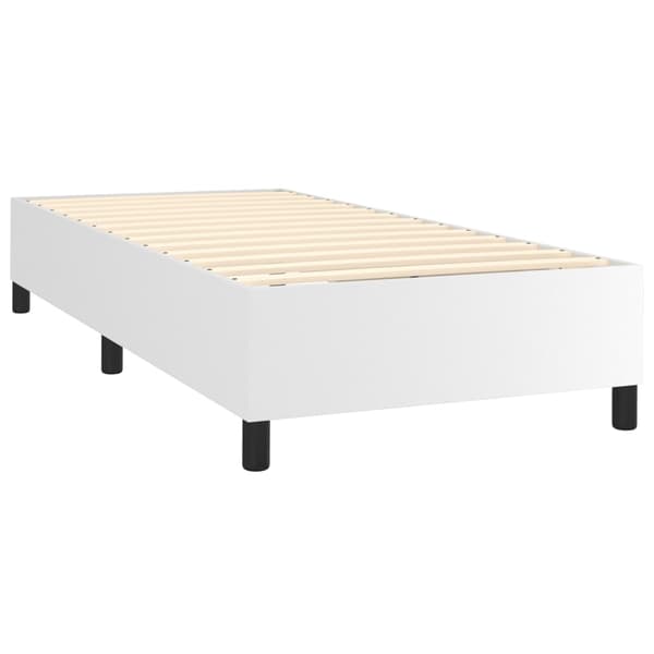 vidaXL Ramsäng med madrass vit 100x200 cm konstläder Vit