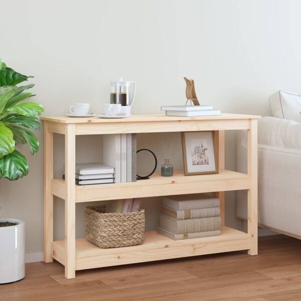 vidaXL Konsolbord 110x40x74 cm massiv furu Brun
