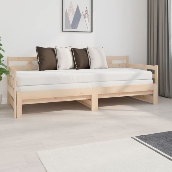 vidaXL Bäddsoffa massiv furu 2x(80x200) cm Brun