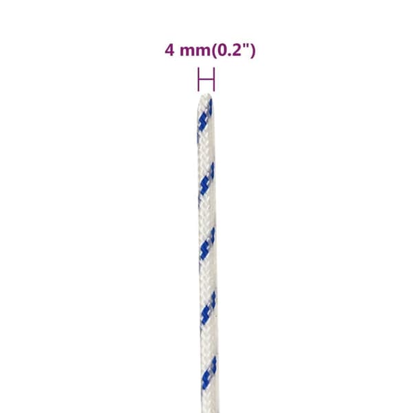 vidaXL Båtlina vit 4 mm 500 m polypropylen