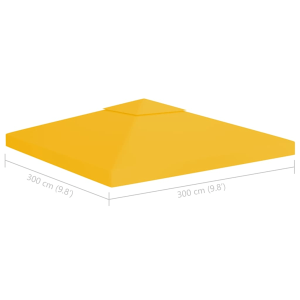 vidaXL Paviljongtak med ventilering 310 g/m² 3x3 m gul Gul