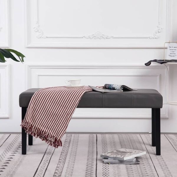 vidaXL Bänk 106 cm konstläder grå grå