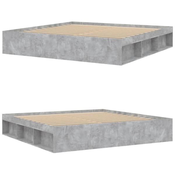 vidaXL Sängram betonggrå 200x200 cm Grå