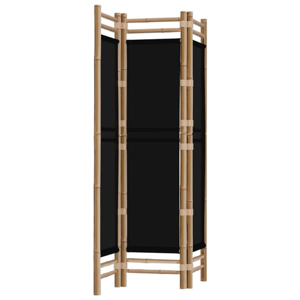vidaXL Rumsavdelare 3 paneler hopfällbar 120 cm bambu och kanvas Svart