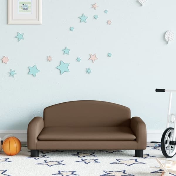 vidaXL Barnsoffa brun 70x45x30 cm tyg Brun