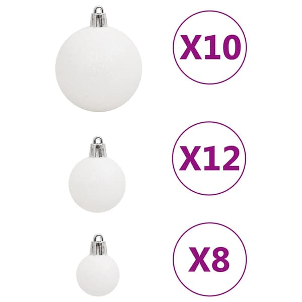 vidaXL Julgranskulor 111 delar vit polystyren Vit