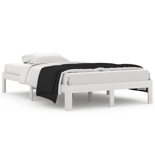 vidaXL Sängram vit massiv furu 120x200 cm Vit