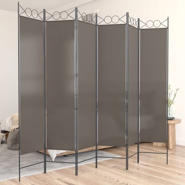 vidaXL Rumsavdelare 6 paneler antracit 240x220 cm tyg Antracit