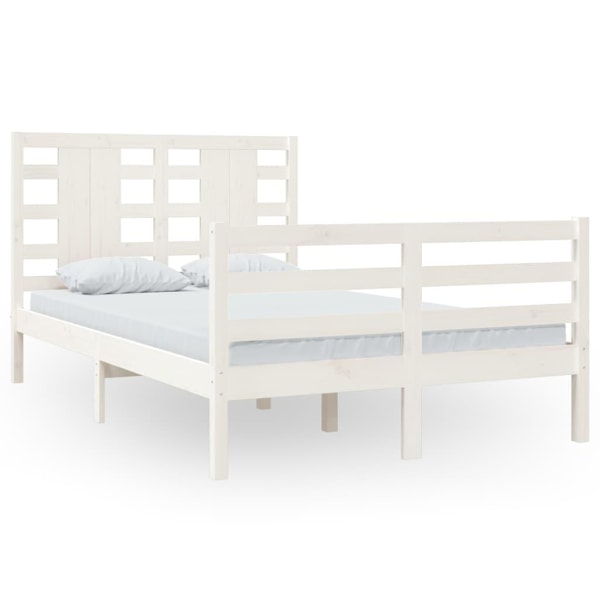 vidaXL Sängram vit massiv furu 120x200 cm enkelsäng Vit