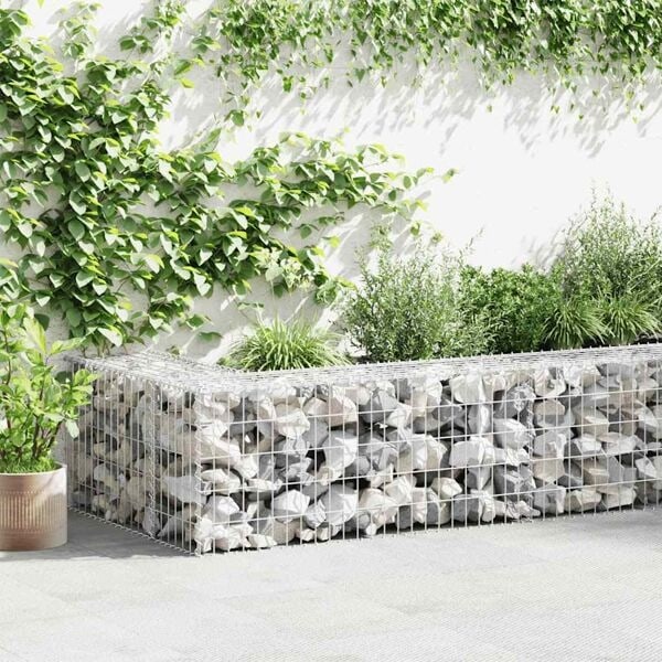 vidaXL Gabionmur i galvaniserat stål 600x30x50 cm Silver