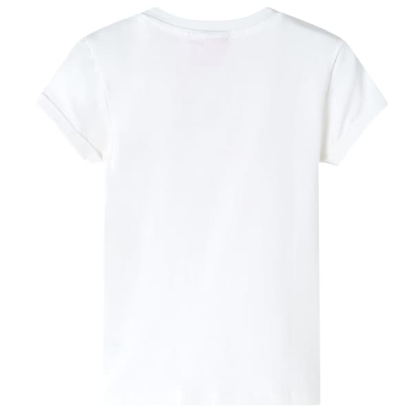 vidaXL T-shirt för barn ecru 116 Vit