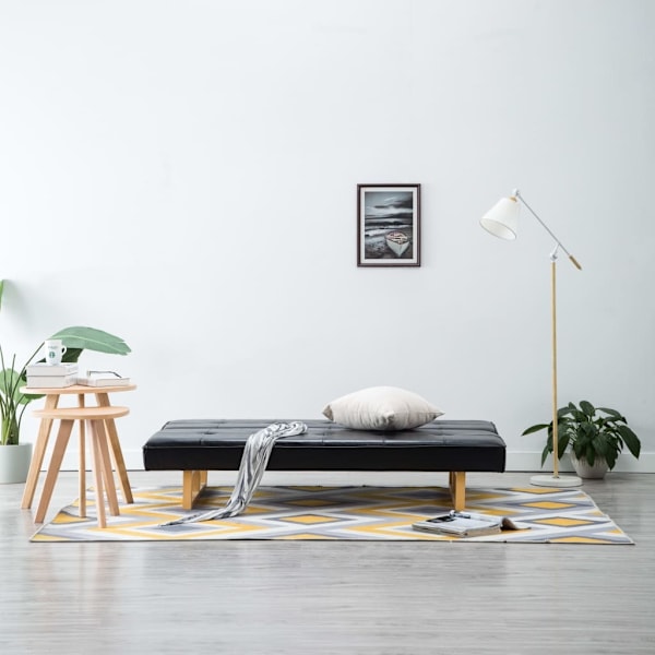 vidaXL Bäddsoffa konstläder svart Svart