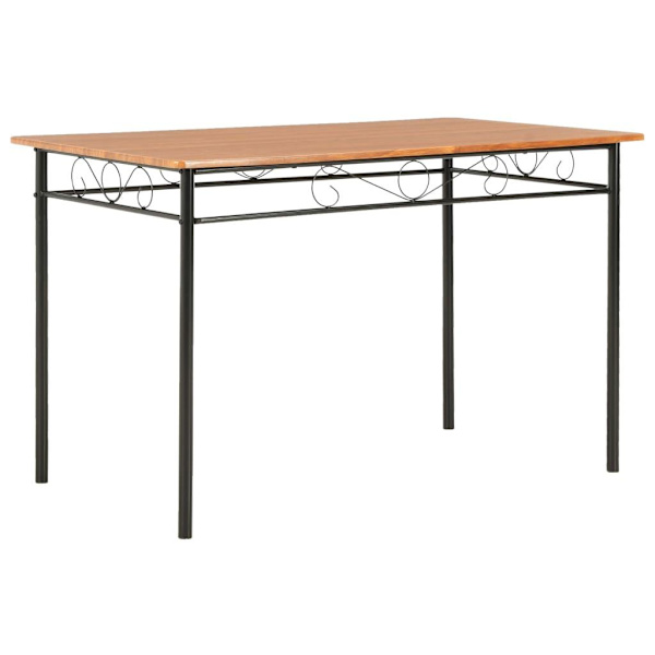 vidaXL Matgrupp 7 delar MDF och stål brun Brun